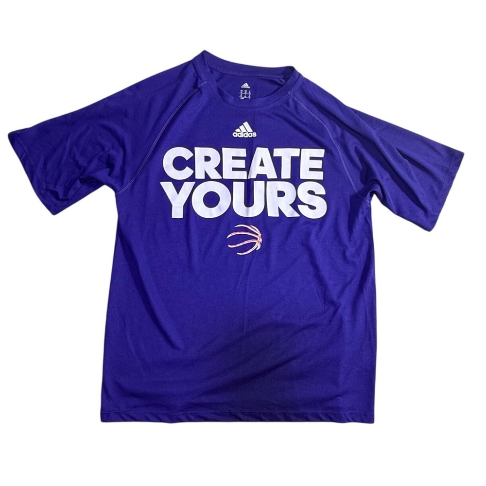 Adidas Create Yours Hoopz Purple Basketball Climalite T-Shirt Mens XS‎ -2049